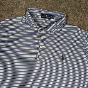 Polo Ralph Lauren Polo Shirt Men's XL Soft Touch Striped Golf Preppy Blue
